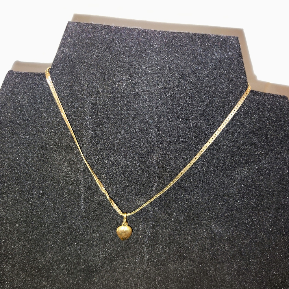 Solid 14k Kids Heart Chain
